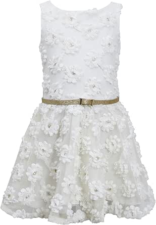Bonnie Jean Little Girls Daisy Sequin Bonaz (4T, Pink