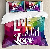 Vista 16 de Ambesonne Juego de funda de edredón color menta, líneas onduladas horizontales a rayas blancas abstractas de tonos suaves, exhibición de arte