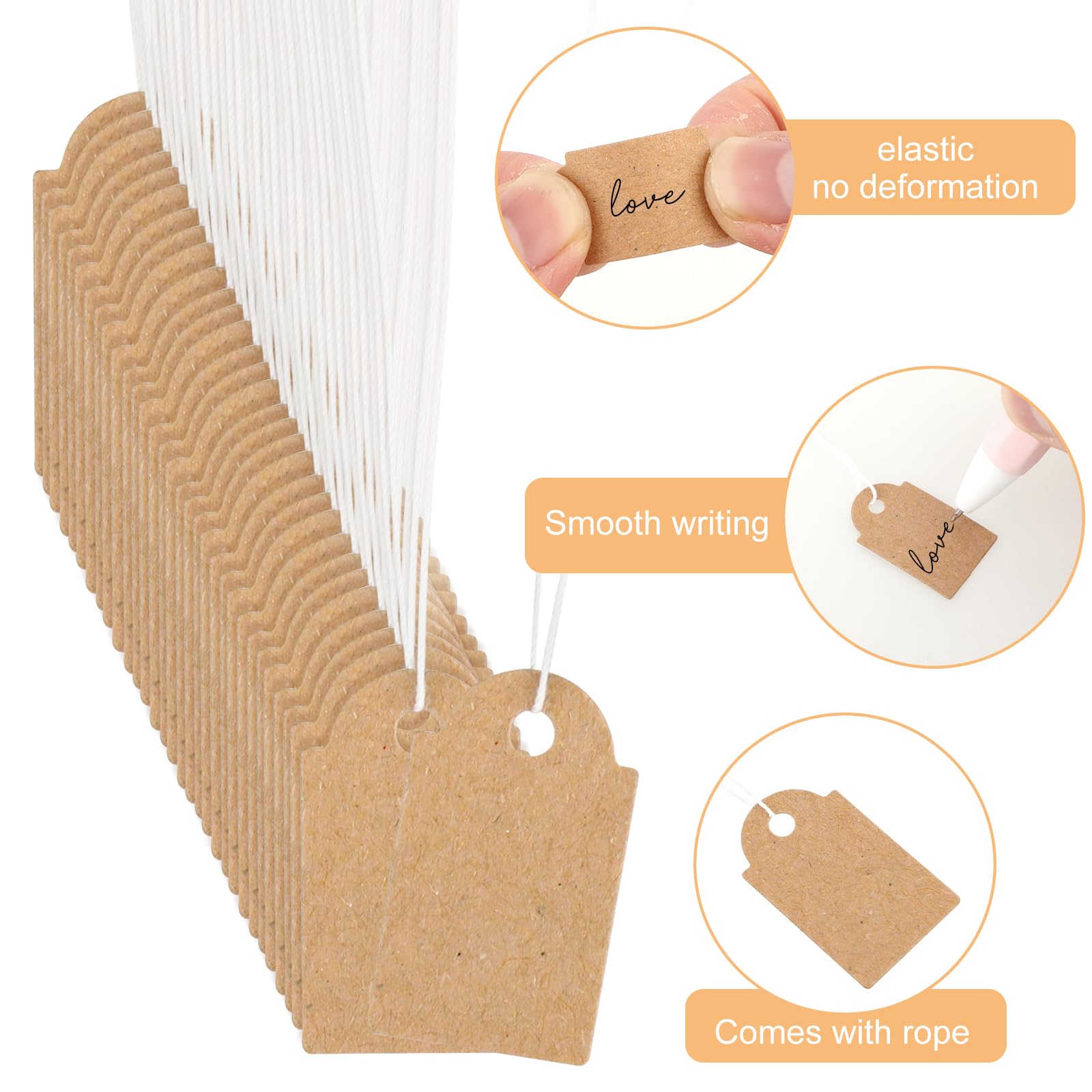 200 Etichette Pendenti In Carta Kraft Con Spago – 2,5x1,5 Cm, Per Prezzi E Regali
