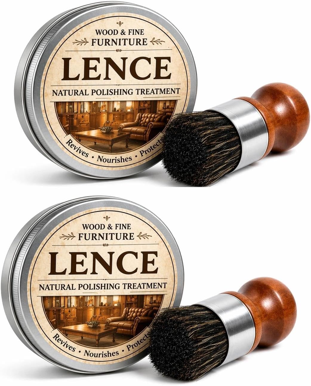 Lence Furniture Balm – Natural Wood & Leather Polish | Restores Color, Prevents Cracking, Enhances Texture & Luster for Furniture, Leather Goods & More(1pcs)