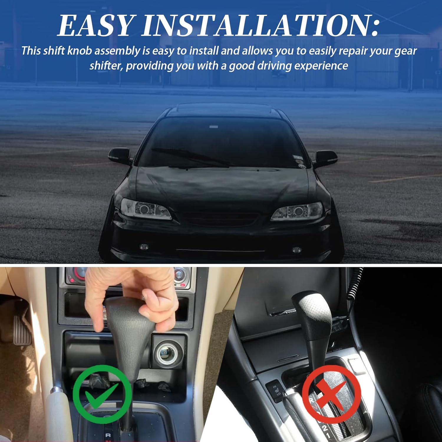 54130-S84-A81ZA Shift Knob Assembly (8-Piece) Compatible with Honda Accord- Automatic (A/T) 1998 1999 2000 2001 2002