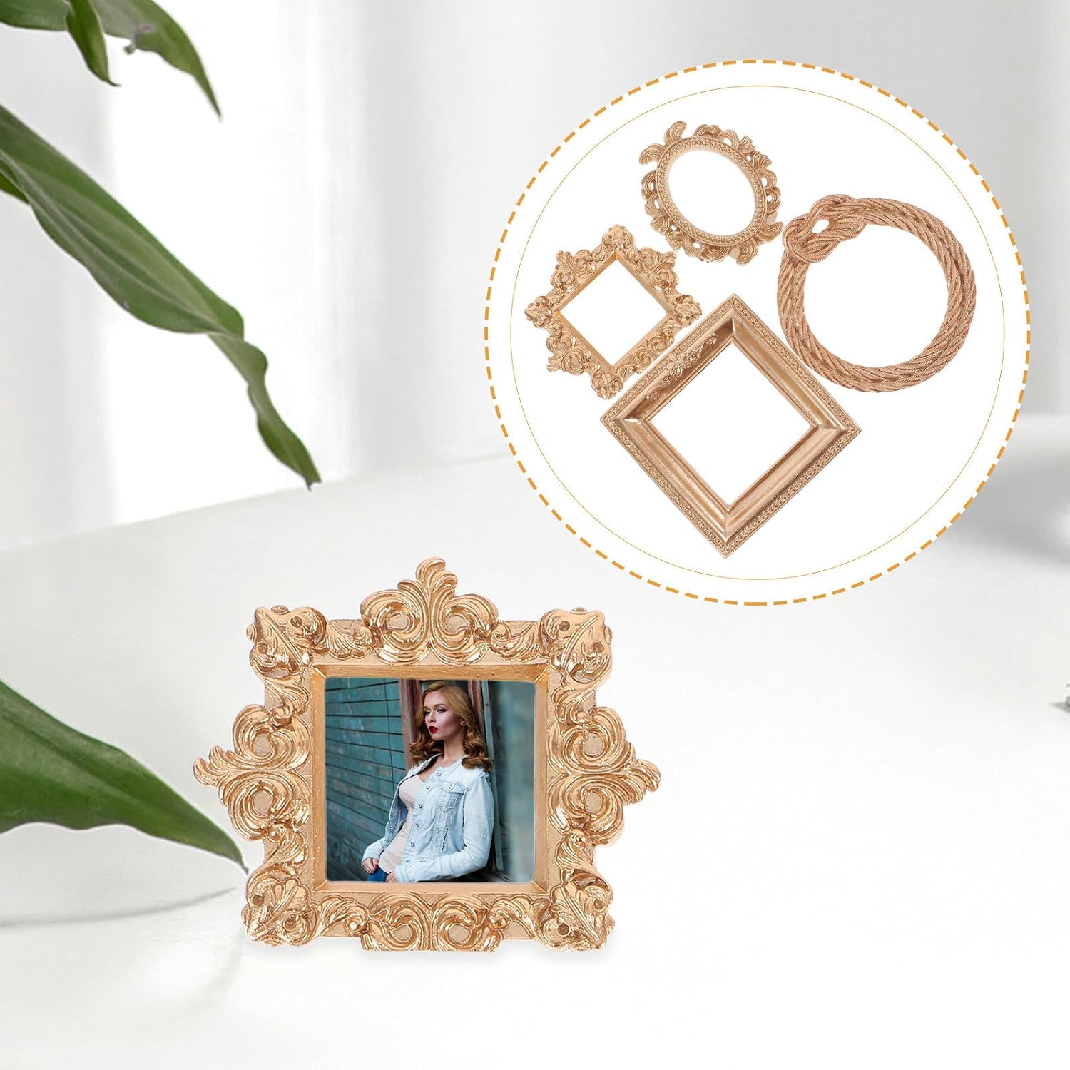 4pcs Mini Resin Picture Frames for Photography Xmas Halloween