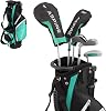 Aspire Junior Plus Complete Golf Club Set for Children, Kids - 5 Age Groups Boys and Girls - Right Hand, Real Girls Junior Golf Bag, Kids Golf Clubs Set
