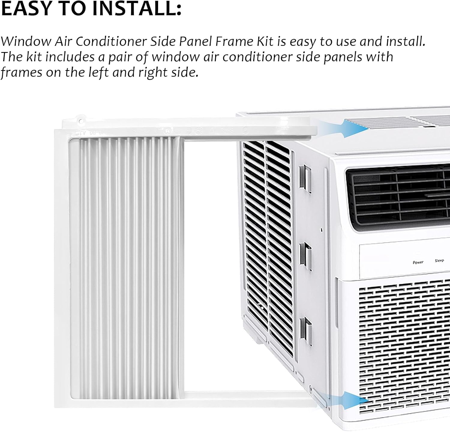 Window Air Conditioner Side Panel with Adjustable Frame 12.9 x 11.8 Inch AC Insulation Panel for Most Window AC Units