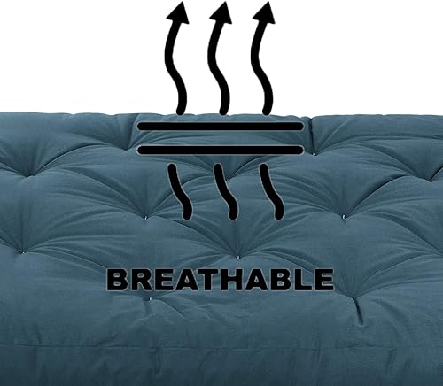 Miniatura 13 de Poly Solid - Colchón de futón completo, 8 pulgadas, color azul polvoriento Negro -,Azul,rosado (Blush Pink),Borgoña,Burnt orange,2-Burnt