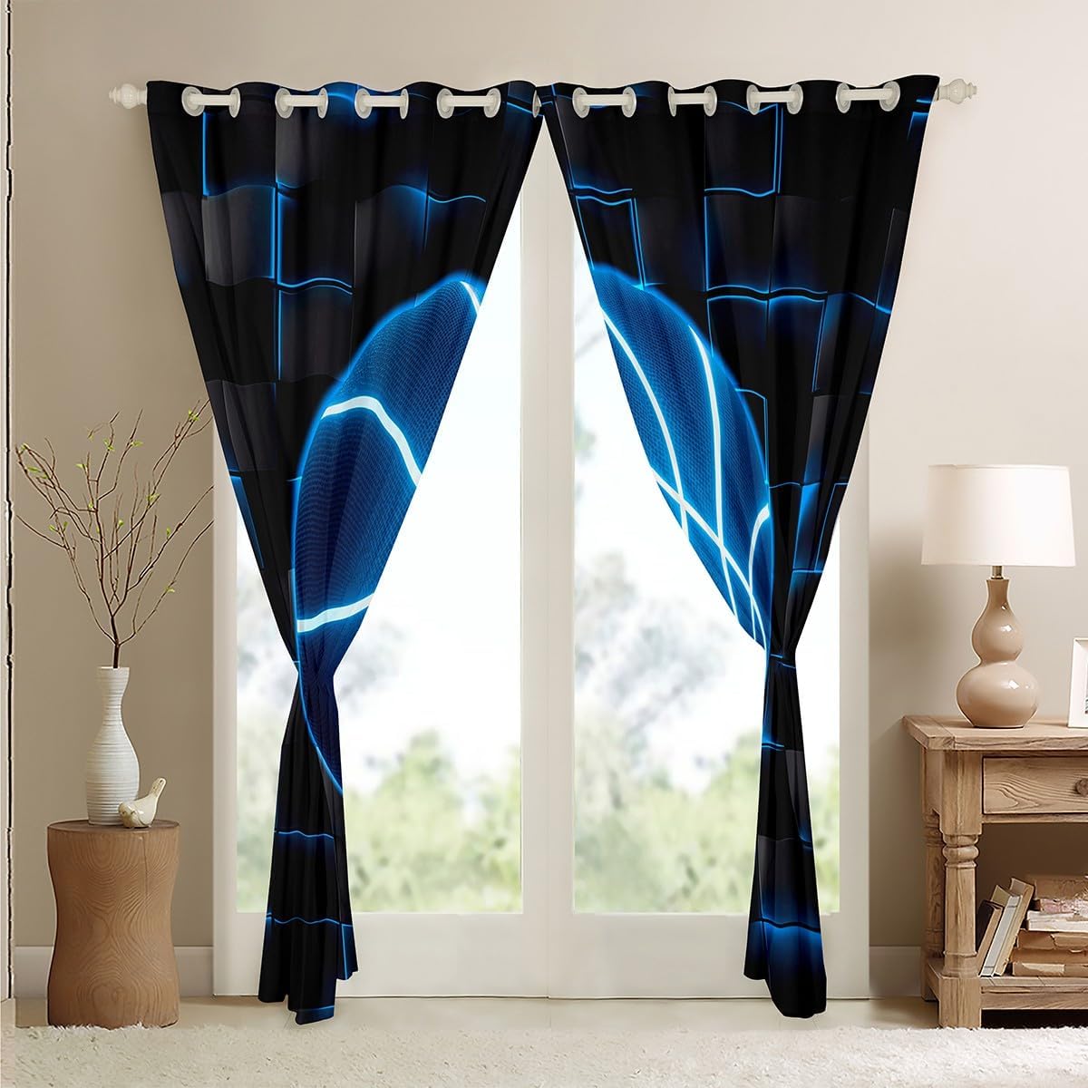 Feelyou Basketball Gaming Curtains for Bedroom Blackout 38 x image 4