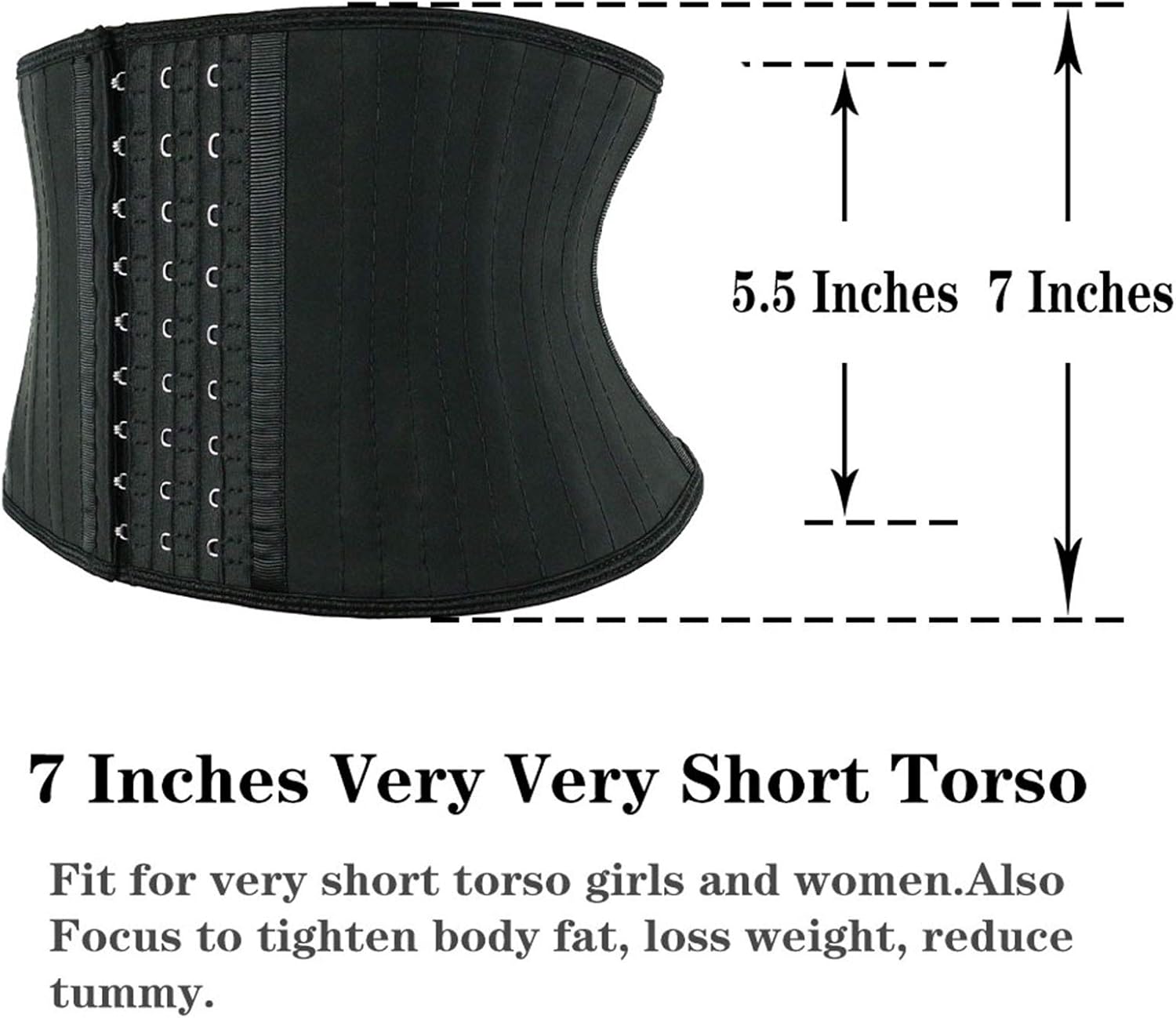 Atbuty Super Short Torso Waist Trainers Cincher Corset Tummy Shaper Slimming Latex Girdle - Image 4