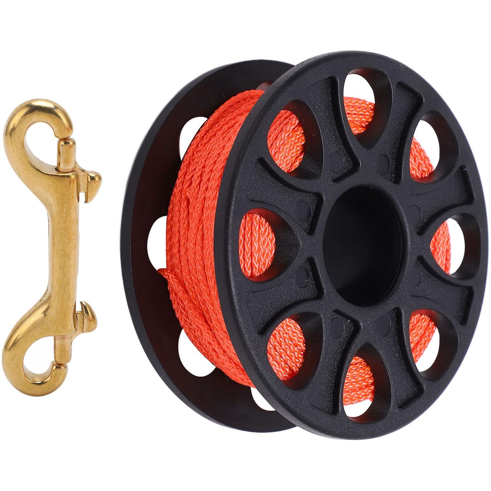 Woedpez Black Diving Spool With Snapping Clip, Reel For Underwater Exploration & Wreck Guides Diving Spool