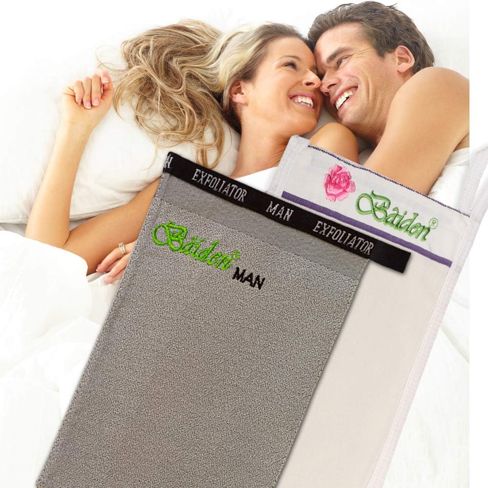 Rejuvenation Bundle, 2 Baiden Mittens for Him & Her. Powerful Anti-Aging Deep Exfoliation Treatment Boost Effectiveness of Creams, Serums and Lotions to Reduce Wrinkles, Lines, Sun & Age Spots