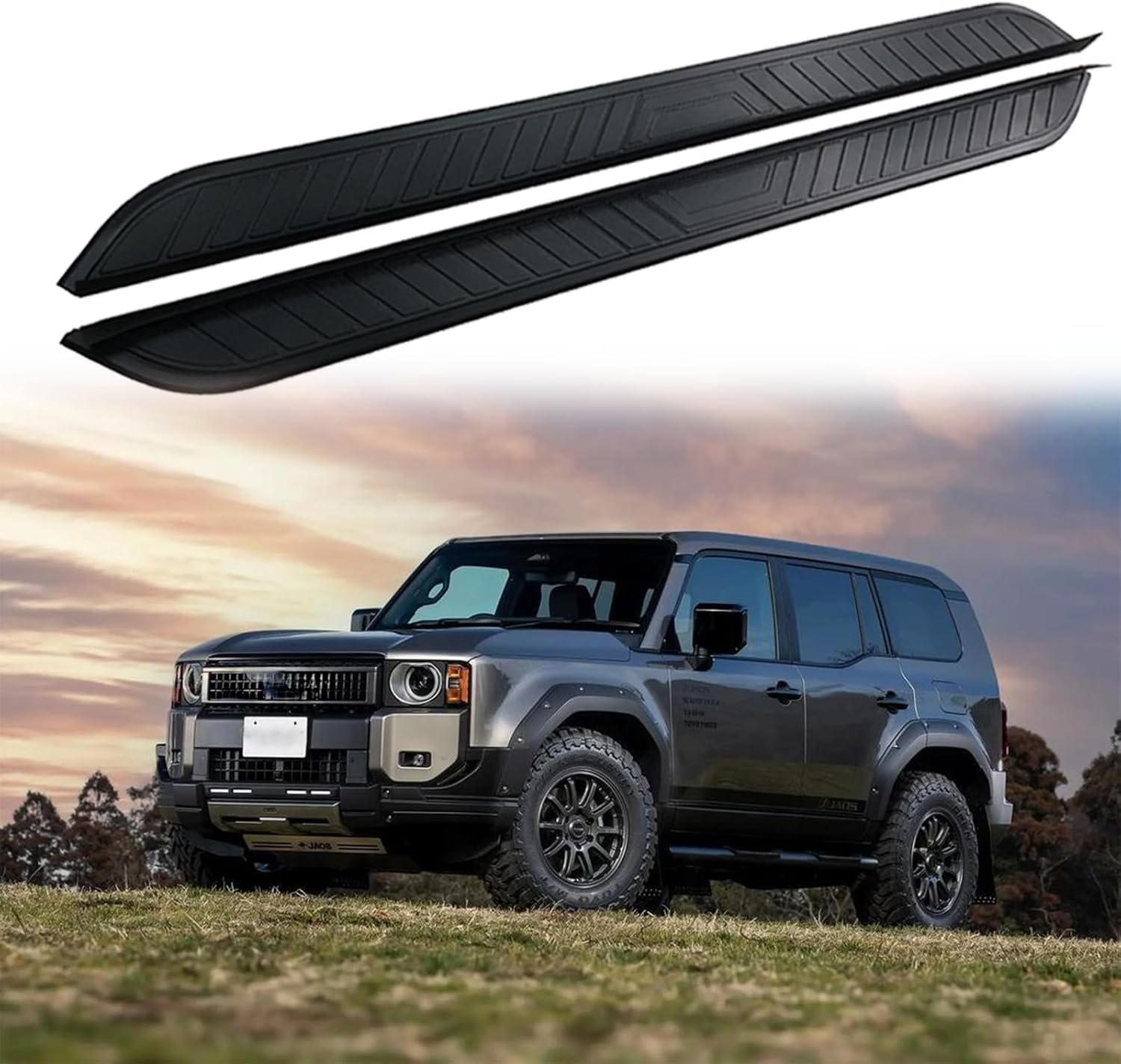 2pcs Running Board for Toyota Land Cruiser Prado J250 LC250 2024 2025 Exterior Accessories Side Step NerfBar Acrylonitrile Butadiene Styrene Pedal Cube Style