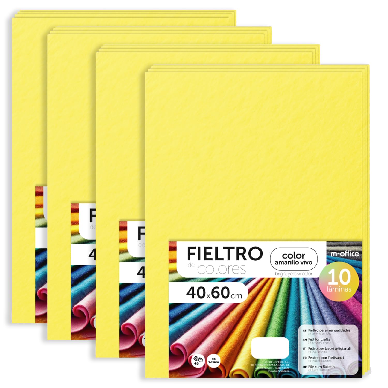 Fieltro para Manualidades, Fieltro de Colores, Suave y Flexible, Material para Costura, Telas Patchwork, Ideal para proyectos DIY, artesanía o decoración, 20x30cm - m-office (rojo, 10 uds) — view 57