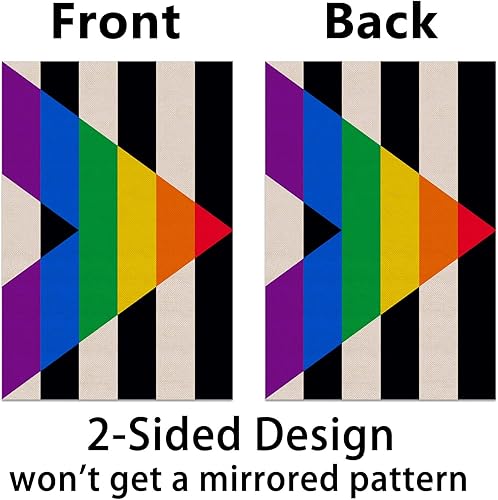 Miniatura 2 de Bandera de jardín del orgullo aliado LGBT, arco iris, LGBTQ, alianza gay, soporte vertical de doble tamaño, decoración para exteriores