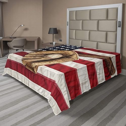 Miniatura 8 de Ambesonne Sábana encimera de hockey, foto de una arena deportiva llena de personas fanáticos del torneo de audiencia, juego de campeonato de torneo,