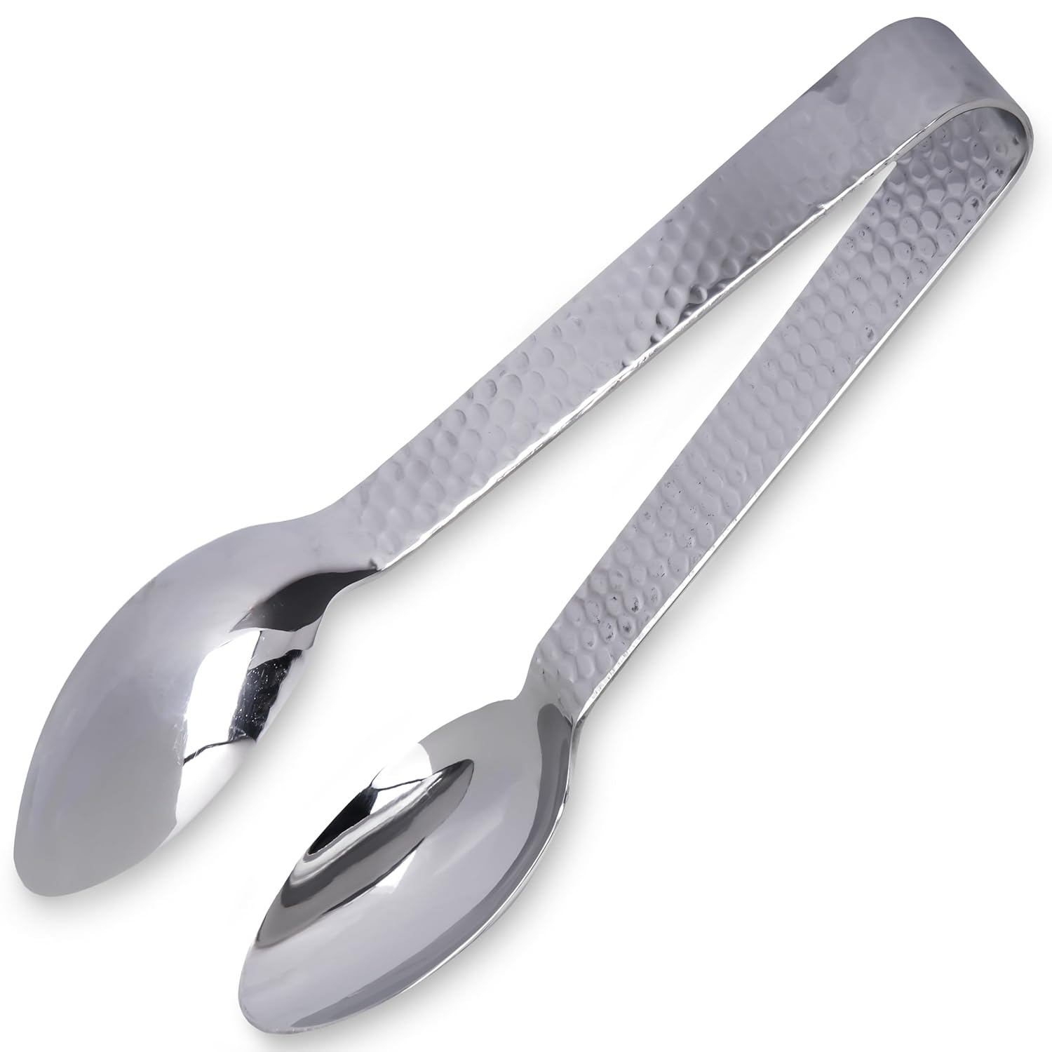 Carlisle FoodService Products Terra Tong Serving Utensil with Hammered Mirror Finish for Kitchens, Restaurants, Catering, Stainless Steel, 7 Inches, Silver, (Case of 12)