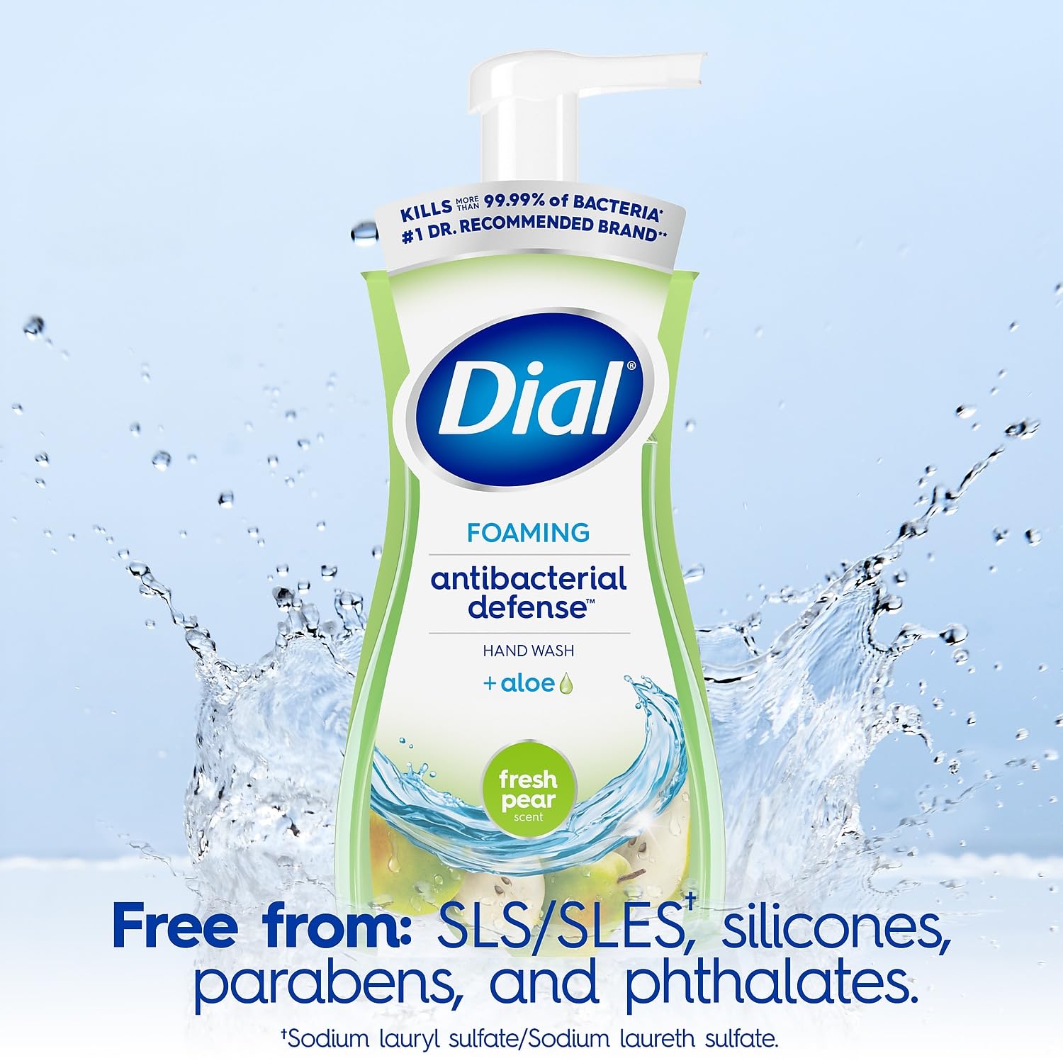 Dial Antibacterial Defense Foaming Hand Soap, Fresh Pear Scent, 10 Fl. Oz., 8/Carton (17000347219)