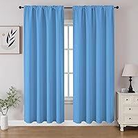 Vista 11 de CUCRAF - Cortinas opacas beige de 45 pulgadas, juego de 2 paneles con bolsillo para barra, cortinas para oscurecer dormitorios y sala de estar