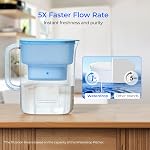 Waterdrop PT-07B Water Filter Pitcher, 10-Cup, NSF Certified Water Filter Pitcher, 200-Gallon Long-Life Filter, Reduces PFOA/PFOS and Chlorine, 5X Longer Filter Life, Blue