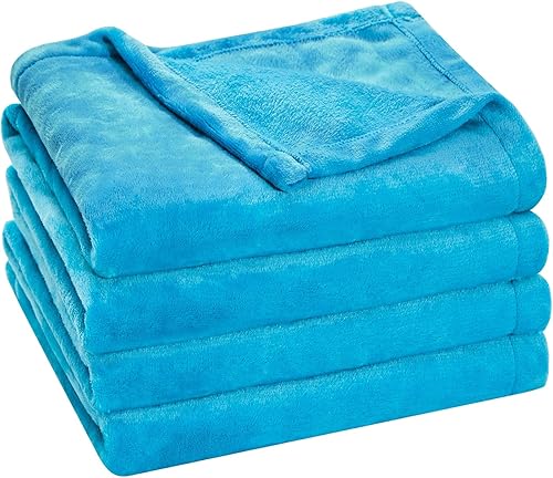 Manta de vellón tamaño King, color turquesa, para sofá, cama, campamento, viajes, manta mullida y acogedora de felpa de 90 x 102 pulgadas, mantas