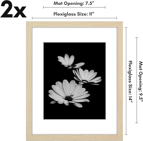 Vista 761 de Americanflat Portarretratos de 8 x 12 pulgadas con plexiglás pulido, juego de 2 portarretratos de 6 x 8 pulgadas con paspartú o para fotos de 8 x 12