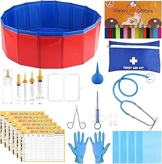 60Pcs Puppy Kitten Whelping Kit Birthing Supplies Newborn Whelping Supplies with Nursing Feeding Tube