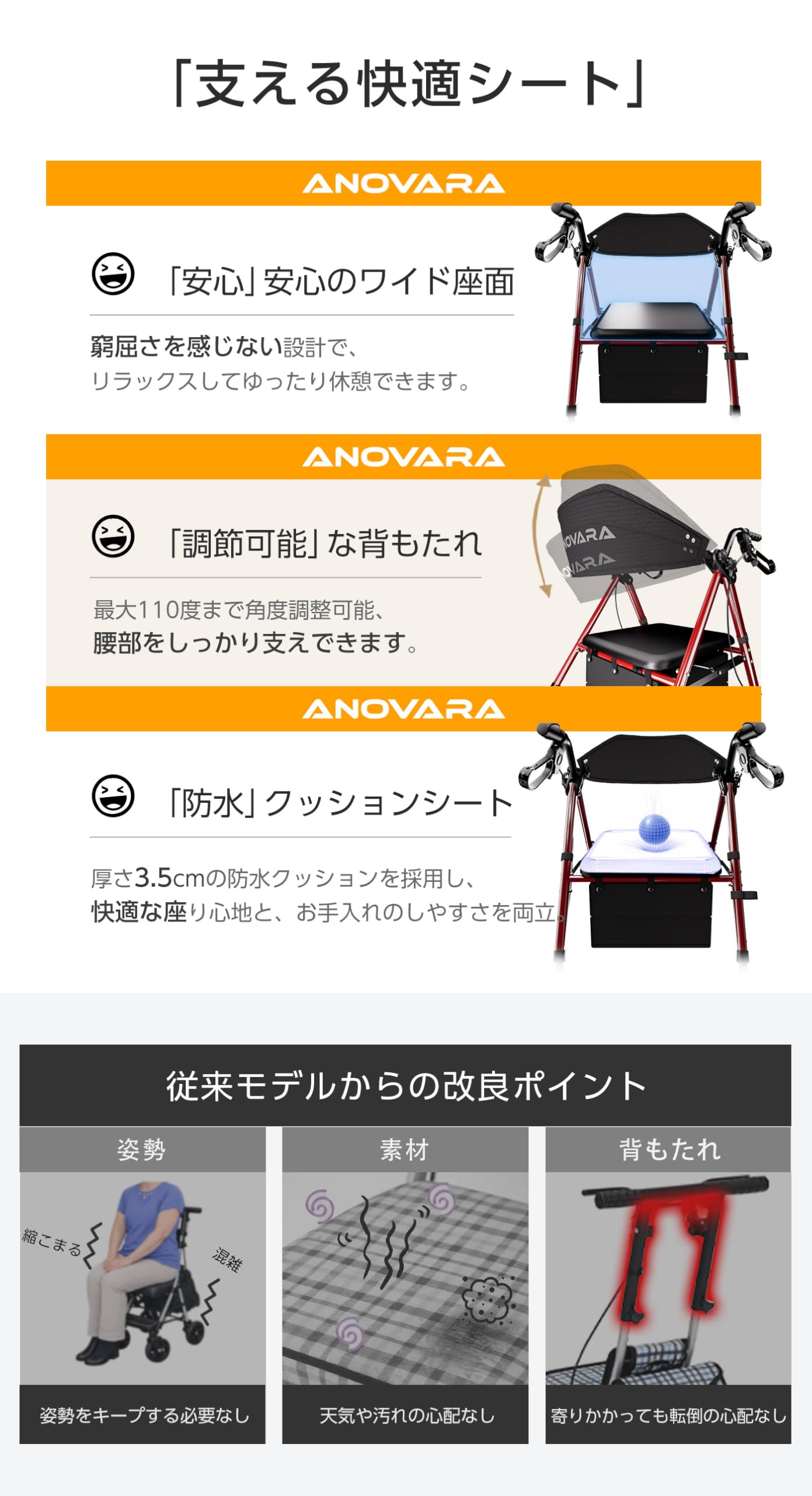 Amazon | 歩行器 高齢者用 軽量 シルバーカー 7.4kg 室内 屋外 手押し