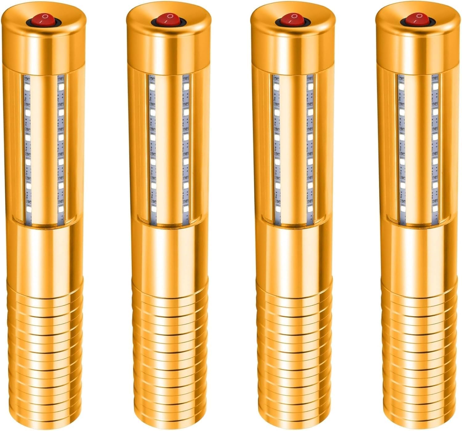 4 LED stroboscopici per servizio di bottiglie, luce ricaricabile, luce a mano, lampada luminosa a LED fluorescente per discoteche, karaoke, matrimoni, feste, forniture di attività (Oro). 4 pezzi.