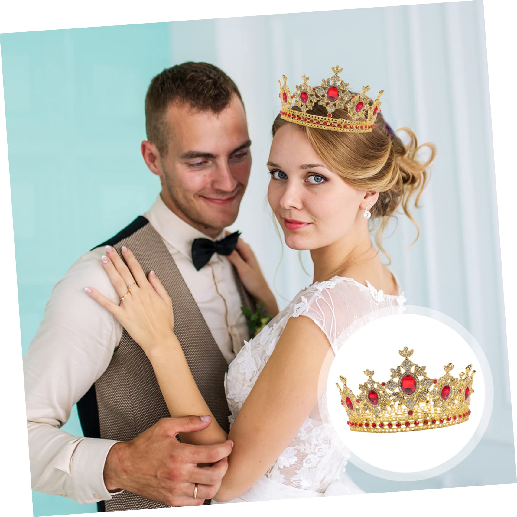 Corona de Aleación Gemas de Imitación, Tocado de Novia Redondo