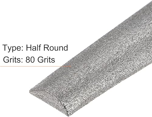 Miniatura 5 de HARFINGTON Archivo recubierto de diamante de 8 pulgadas, 80 granos, limas semicirculares, herramientas con mango de plástico para metal, vidrio,