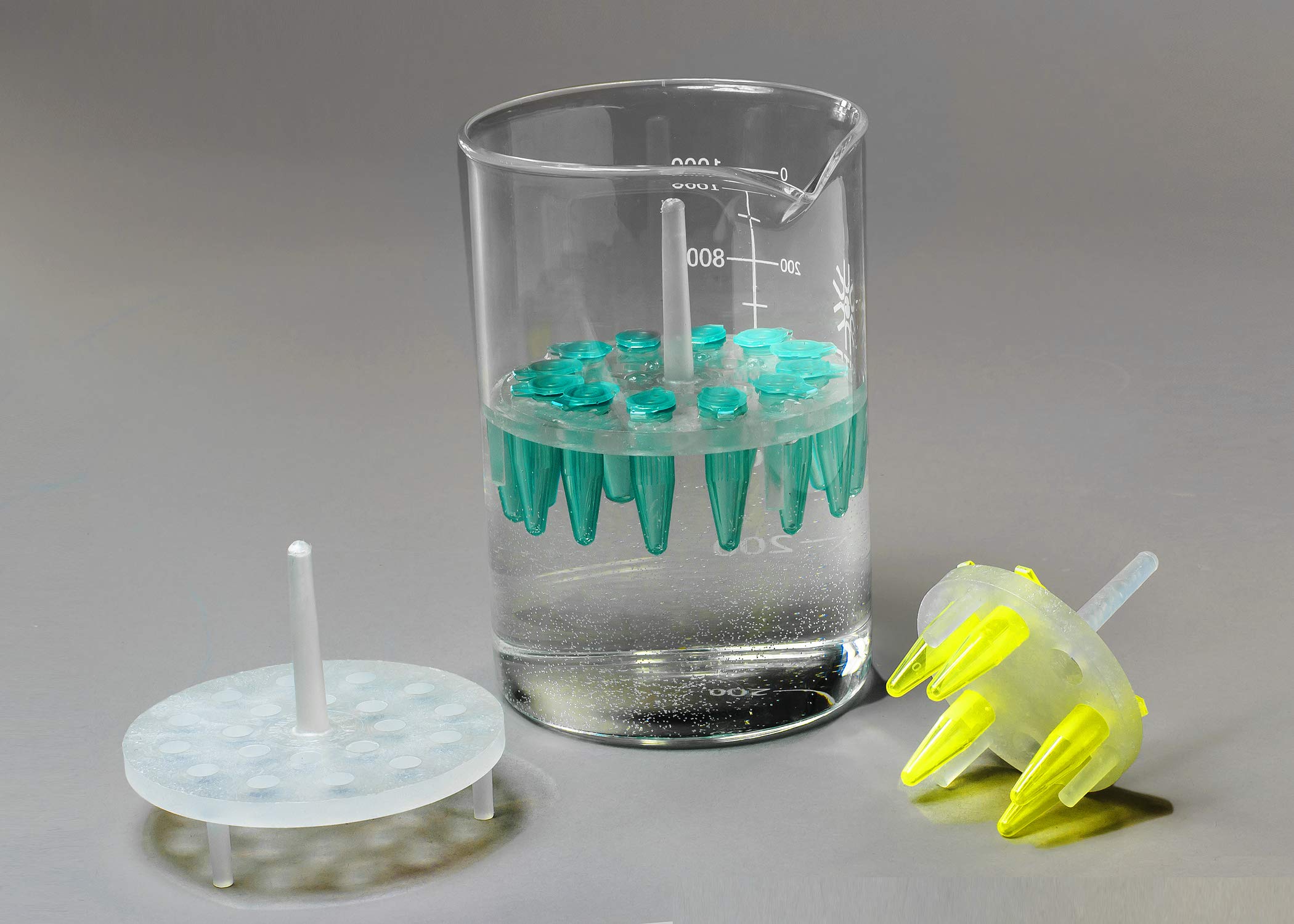 SP Bel-Art ProCulture Round Microcentrifuge Floating Bubble Rack; For 1.5ml Tubes, 20 Places, Fits in 1000ml Beakers (F18875-1000) Made in USA