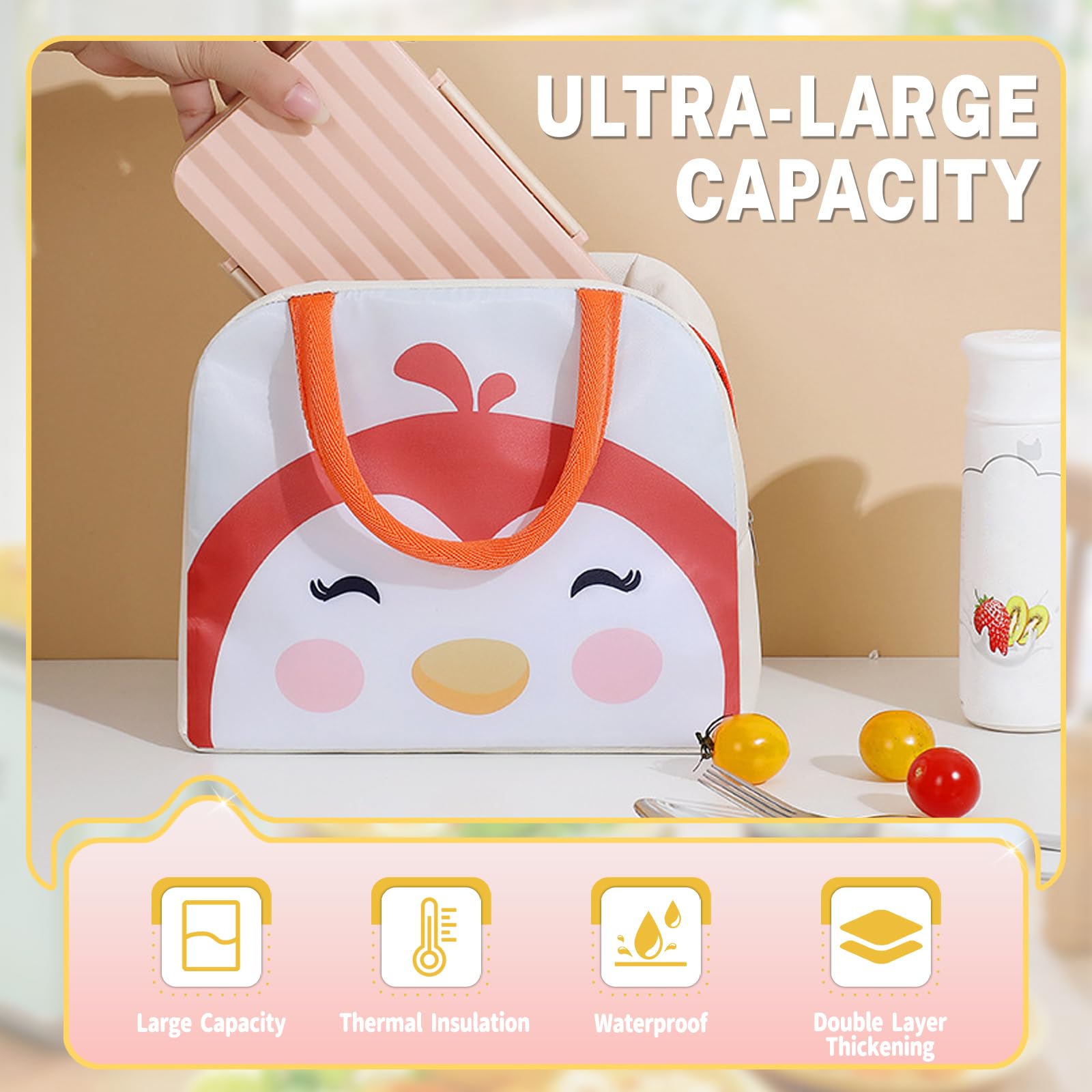 Sac Isotherme Enfant CIYIN 5L - Sac Repas Bébé Garde-Chaud/Froid, Design Renard (23x13x19 Cm)
