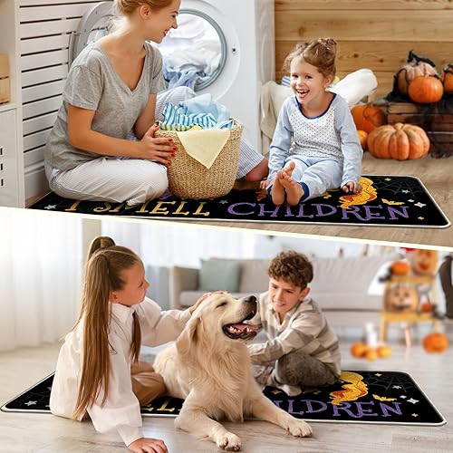 Miniatura 7 de Juego de 2 alfombras de cocina para niños de Halloween I Smell, Amuck Sanderson Sisters, decoración navideña, escoba Hocus Pocus, divertida alfombra