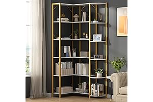 Loomie Gold Corner Bookshelf - Your Corner Storage Solution