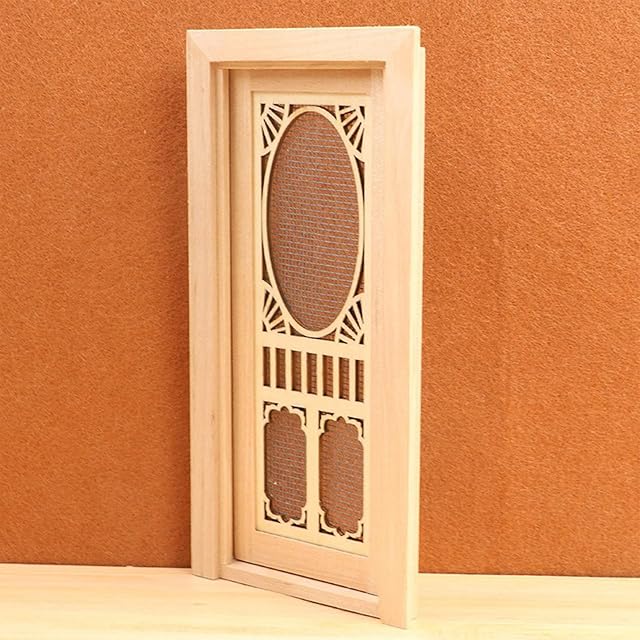 Foto 6 de 8 de Puerta de casas de muñecas, 1:12 muebles de casa de muñecas, puerta mosquitera en miniatura