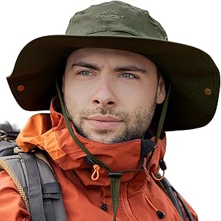 TOP-EX XL/XXL Men's Sun Hat with Wide Brim UPF 50+ & Waterproof, Large Outdoor Summer Hats for Hiking, Trekking, Fishing, Camping, Sailing, Foldable, Adjustable, Breathable