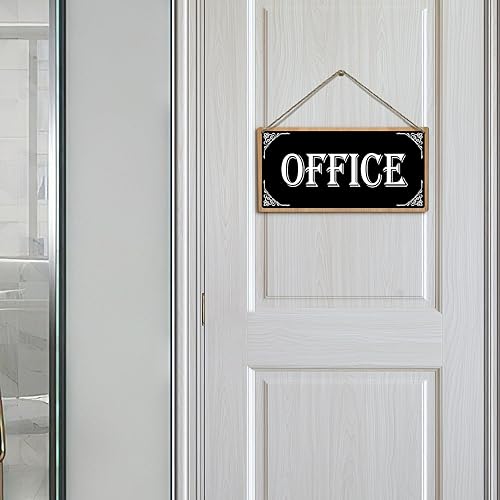 Miniatura 8 de Dacawin Letrero de madera para puerta de oficina, duradero, profesional y de alta calidad, para puerta delantera, para oficina en casa y negocios,