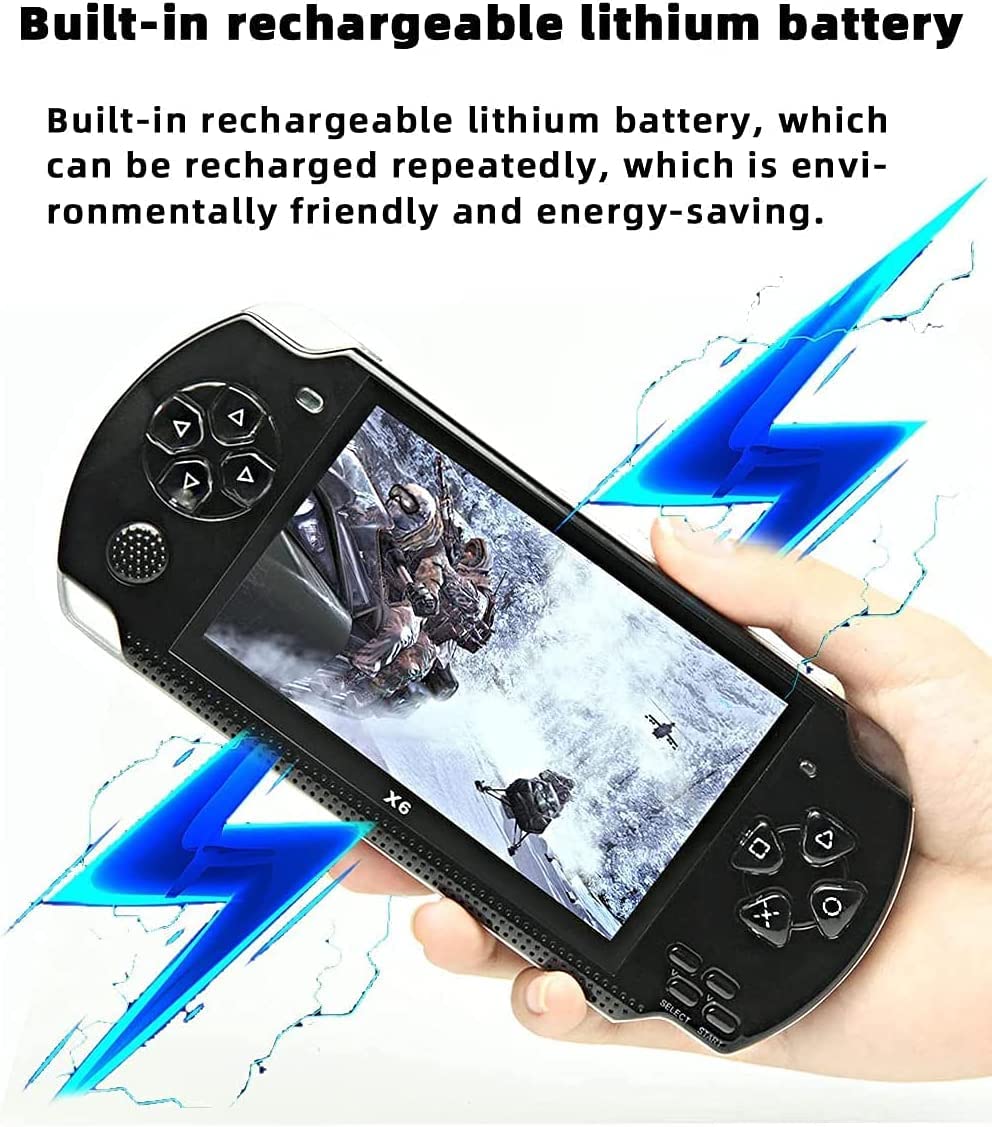 Consola De Juegos Portátil De 4,3 Pulgadas Y 8 GB, 5500 Juegos Integrados, Compatible con Múltiples Simuladores, Consola De Videojuegos Retro, Salida De TV Mp3/Mp4/DV/DC, Niños