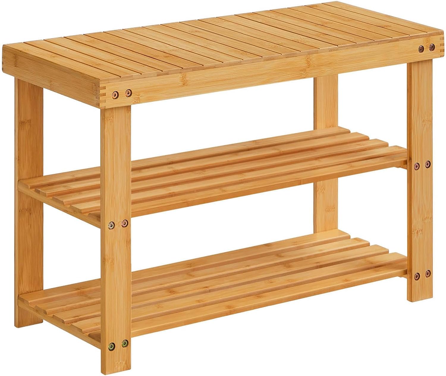 Storage Ottoman Bench with Seat, End of Bed Bench for Bedroom, Wood Storage Bench for Entryway, Living Room,Hallway, Large Ottoman Storage Shelf