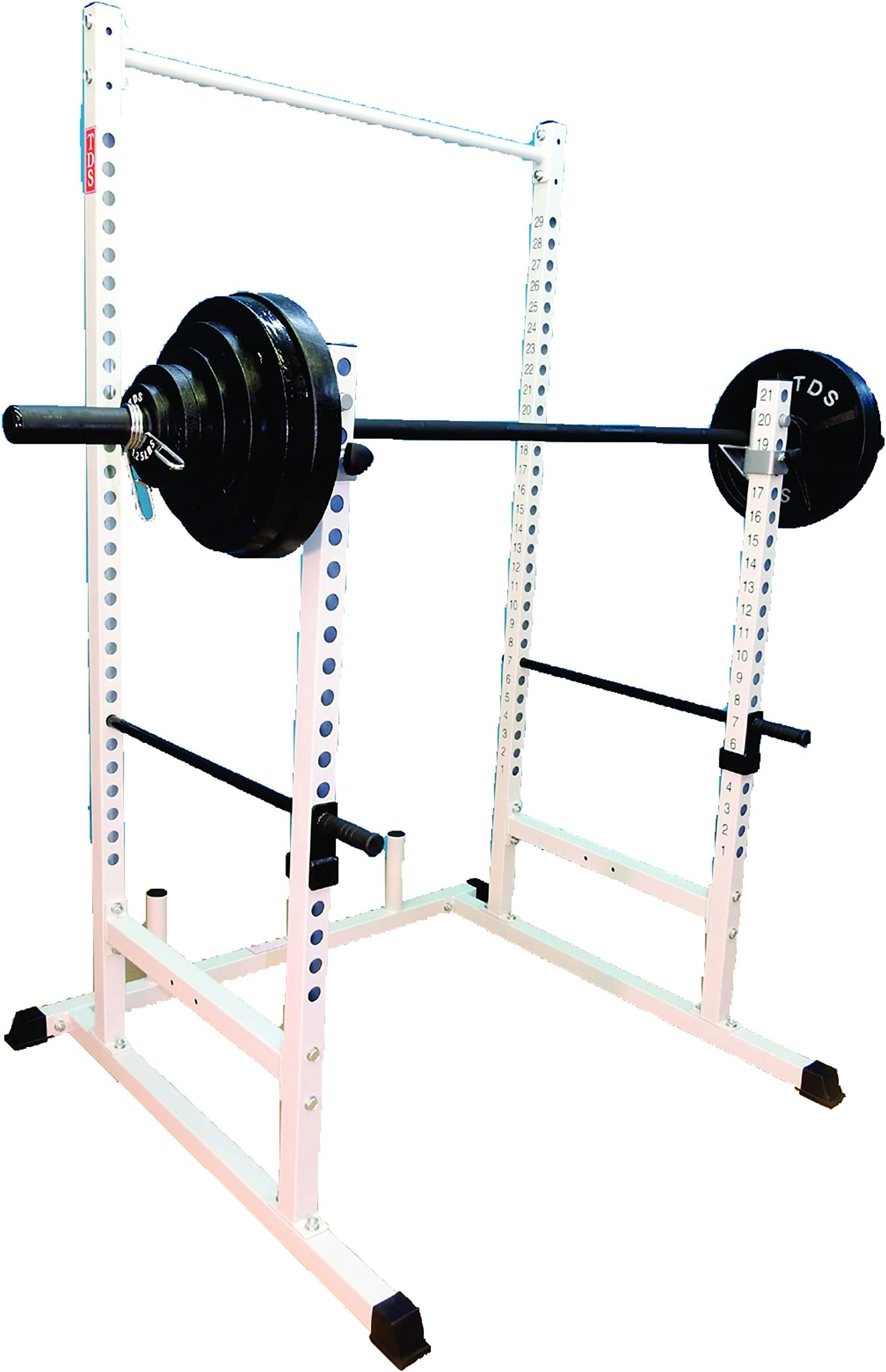 TDS Power, Squat & Open Rack Station, with Solid Steel Safety Bars, 1.25" Dia Professionally Knurled Pull Up Bar
