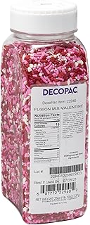 DecoPac Valentine Fusion Mix Sprinkles, 27oz, Pink, Red White Candy Sprinkles in Handheld Container, Edible Decorations Fo...