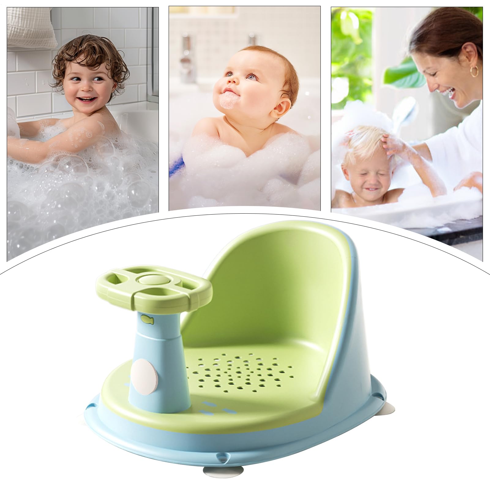 Stabile seggiolino da per bambini, comodo supporto per vasca, dispositivo per lavare i bambini da 10 pollici con struttura robusta, seggiolino da compatto con design portatile, vestibilità