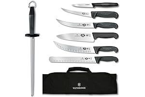Victorinox - Swiss Army VN46137 Fibrox Pro Ultimate 8-Piece Black BBQ Collection...