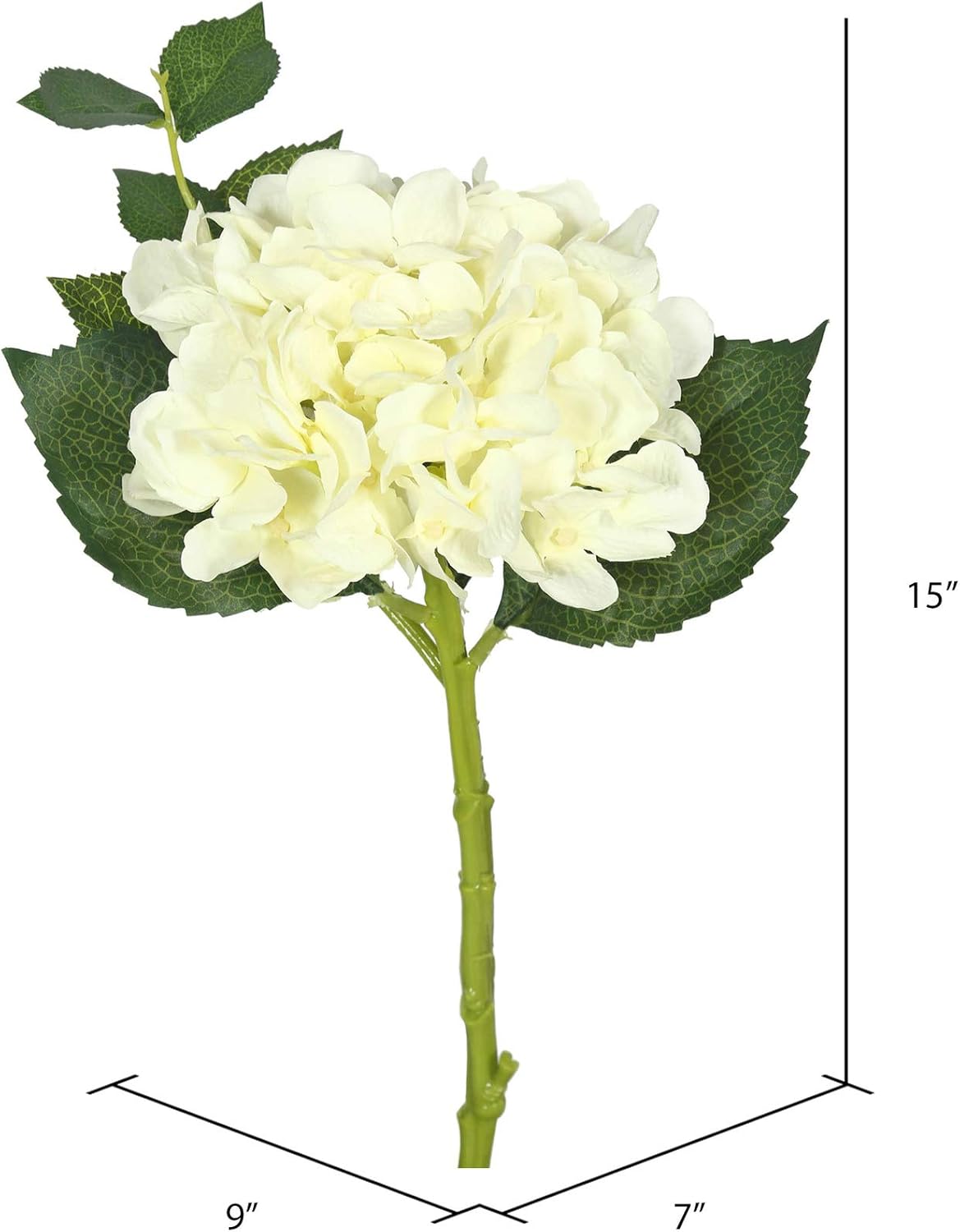 Vickerman 15" Short Stem Artificial Cream Hydrangea, Set of 3
