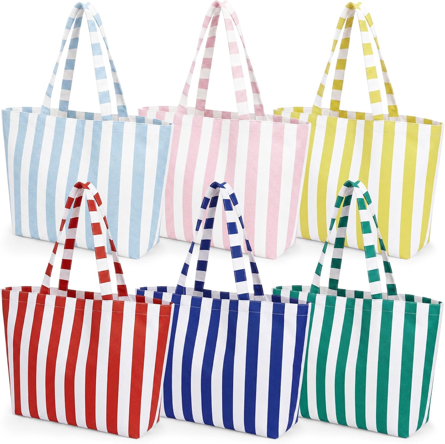 Paterr 6 Pcs Large Beach Tote Bags for Women, 16.5x13.4x4.7'' 6 Colors