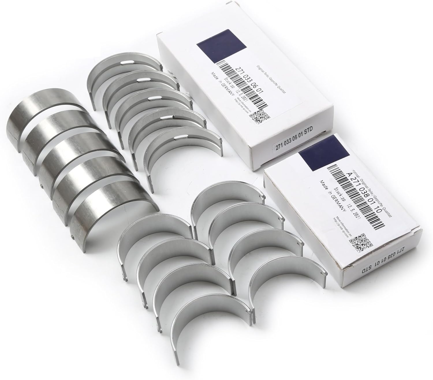 264038010054 60449600 Car Crankshaft and Connecting Rod Bearings Kit Compatible with Mercedes-Benz M271 C180K 200K 230K 2004-2005 E200