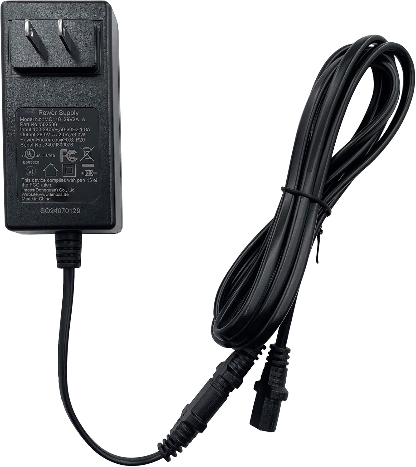 Power Recliners Limoss Power Supply Model MC110 with Extension Cord Cable Replacement