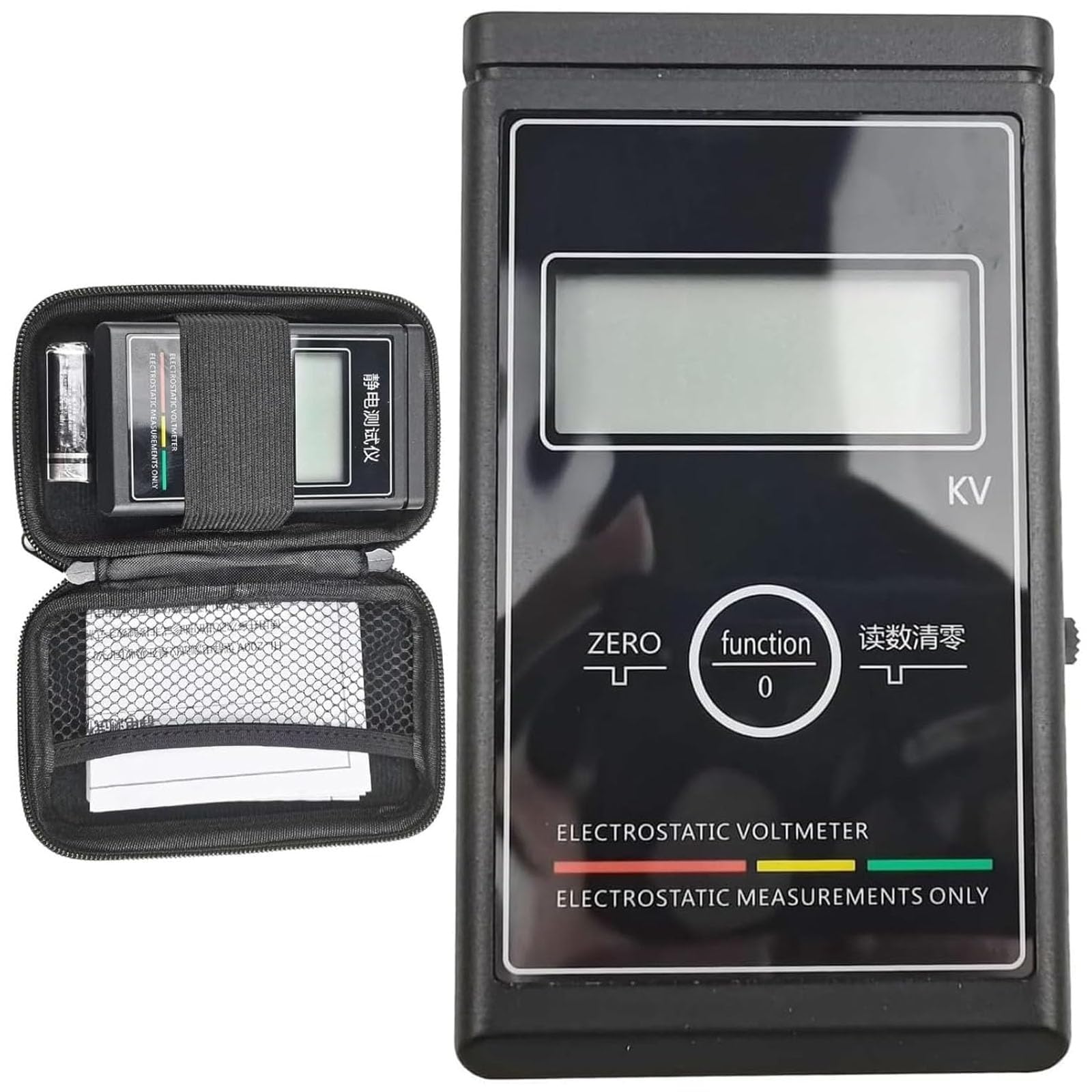 Misuratore Di Elettricità Statica Portatile Con Display Lcd, Tester Di Campo Elettrostatico Per 0–50 Kv, Azzeramento Con Un Solo Clic, Frequenza Di Misurazione Di 3 Volte Al Secondo, Per Filati