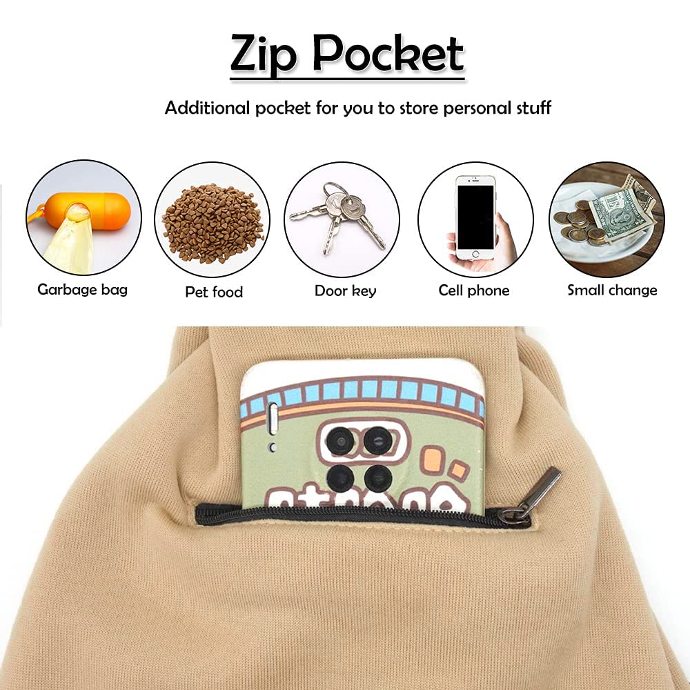 NATUYA Transportador para Mascotas para Perros pequeños, Correa Ajustable, Manos Libres, Bolsa de Transporte para Mascotas con Bolsillo Frontal con Cremallera, cinturón de Seguridad para Viajes al