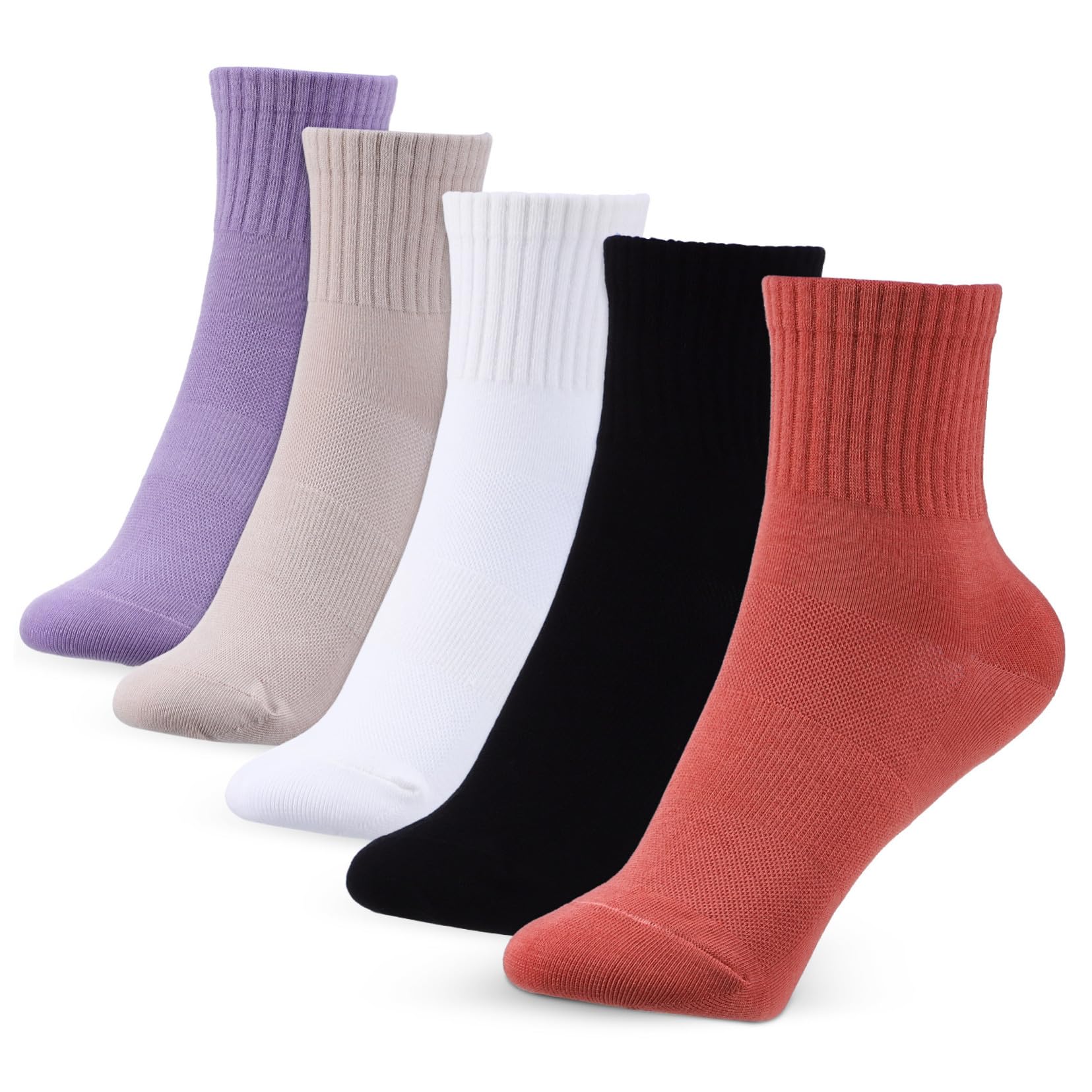 Beavorty Chaussettes Unisexe Adulte Décontractées en Coton 10 Paires Respirantes pour Femme Marche Fitness