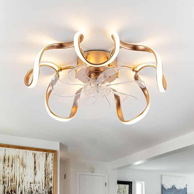 Ventilador de Techo 20 Pulgadas con Luz LED, 6 Velocidades,