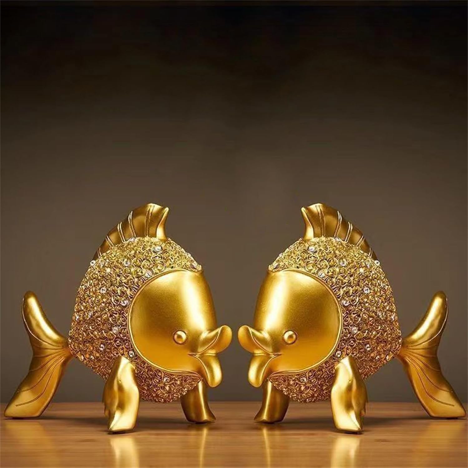 Elephant Statue, Gold Lucky Elephant Figurines for Living Room & Table - Gift Perfect for Home Decor (2 Elephant)